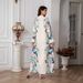 Muslim Women's Robes Elegant Temperament Printed Long Dress Abayas_ecoleips.com
