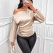 Women's Satin Asymmetrical Blouse – Elegant Slant Neck Long Sleeve Shirt For Spring & Summer_ecoleips.com