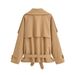 Women's High Neck Trench Coat Fashion Short Clothing New Arrival_ecoleips.com