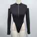 Hot Sale Women's Sexy Zip Off-Shoulder Onesie_ecoleips.com