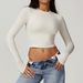 Zechuang Tight Sports T Shirt Quick Drying Long Sleeved Yoga Clothes Pilates Running Sports Fitness Long Sleeved Top 8743_ecoleips.com