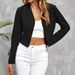 European And American Style Women's Blazer, Black Slim-fit, Slimming, Versatile Short Jacket Commuting, Elegant For Work_ecoleips.com