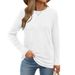 Women's Clothing Oversized Long-Sleeve Round Neck T-Shirt – Soft Cotton Blend Casual Top For Fall & Winter_ecoleips.com