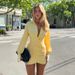 JY25334 Women's Sexy Deep V Neck Pleated Bodycon Shirt Dress European American Style Short Skirt Cross Border Hot Girl Fashion_ecoleips.com