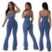 Women's Clothing Women's Fashion Casual Sexy Tube Top Backless Adjustable Drawstring Denim Jumpsuit_ecoleips.com