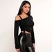 Voya Hot Selling Women's Clothing, European And American Trendy T-shirt, Spring And Summer Diagonal Collar Strap, Off Shoulder Slim Fit Solid Color Top_ecoleips.com