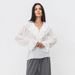Commuting White Chiffon Shirt For Women, 2026 Spring New Design, Loose Fit Pullover With Ruffled V-Neck_ecoleips.com