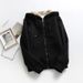 Women's Clothing Fleece Zip-Up Hoodie – Thickened Plush Lined Pullover With Full-Zip, Loose Fit, Unisex Casual Jacket (Black/Navy/Gray/Wine Red)_ecoleips.com