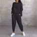 Women's Clothing Solid Color Round Neck Long Sleeved Suit Women's Pocket Pants Trousers Women_ecoleips.com