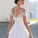 Women's Clothing One Shoulder Light Wedding Dress Bride Main Veil Lace Outing Veil Small Tail_ecoleips.com