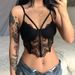 European And American Women's Polka Dot Mesh Lace Suspenders Top Navel Baring Fishbone Design Summer New Fashion 2022_ecoleips.com