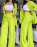 New Autumn Fashion Women's Elegant Set With Pocket Design Jacket And Pants Two-Piece Work Suit_ecoleips.com