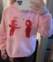 Unisex Oversized Streetwear Pullover, Pink Graphic Print, Drop Shoulder Relaxed Fit, Couple Matching Style_ecoleips.com