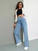 Foreign Trade 2025 New Model Cross-Border European And American High-Waisted Washed Women's Jeans Long Straight_ecoleips.com