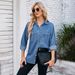 Women's Clothing Spring New Style Washed Thin Denim Shirt Top_ecoleips.com
