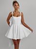 Mozision Backless Bow Sexy Mini Dress Women Fashion Elegant Spaghetti Strap Sleeveless High Waist A-line Club Party Dress New_ecoleips.com