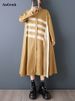 Patchwork Contrast Color Oversized Shirt Dresses For Women New Long Sleeve Loose Casual Vintage Dress Clothes Spring Autumn 2026_ecoleips.com