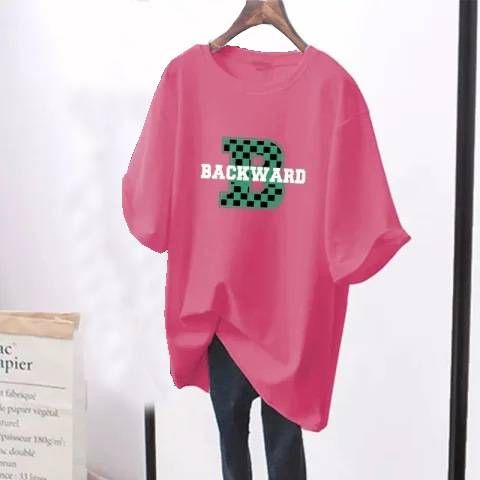 Women's White Loose Short-sleeved T-shirt Women's Large Size Tops New Summer Medium And Long Style T-shirt_ecoleips.com
