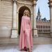 Modest Abaya Dress/Muslim Dress Women Elegant Plus-Size Evening Gown – Modest Long Sleeve Abaya Dress With Beading (L-XXXL, White/Black/Pink/Navy)_ecoleips.com