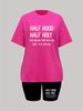 Summer Women's Casual Fashion HILF Letter Printed Loose T-shirt Shorts Two-piece Set Set Summer Sportswear Suitable For Daily Wear-180_ecoleips.com