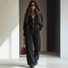 Retro Relaxed Jumpsuit With Hood & Drawstring Waist – Oversized Denim-Look Romper (S-2xl) Gender-Neutral Appeal_ecoleips.com