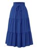 Versatile, Slimming, Streamlined A-Line Skirt: European & American Bohemian Style, Flowing, Swinging, Layered Tiered Skirt_ecoleips.com