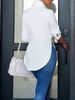 K Four Seasons Fashion Simple Irregular Women's Shirt Long Sleeve Shirt_ecoleips.com
