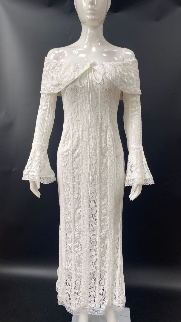 Women's Clothing Women's New Sexy One Shoulder Lace Dress Temperament Tube Top Long Skirt Slim Fishtail Skirt_ecoleips.com
