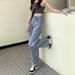 American-style Loose-fitting Wide-leg Jeans For Women, High-waisted, Height-enhancing, Slimming, Floor-length Jeans,_ecoleips.com