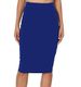 Women's High Waist Over The Knee Pencil Skirt Elastic Waist Bottoms_ecoleips.com