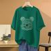 Women's Clothing Oversize Short Sleeved T Shirt For Women In Summer Large Size Cartoon Bear Half Sleeved Top_ecoleips.com