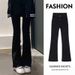 Black Straight-leg Jeans Petite Women, Plus Size, Loose Fit, Slimming, High-waisted, Wide-leg, Slightly Flared, Long_ecoleips.com