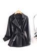 Women’s Slim-Fit Cropped Faux Leather Jacket – Korean-Inspired Biker Style (Spring & Autumn Lightweight)_ecoleips.com