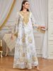 Women's Clothing Women's High-Quality Elegant Printed Collar Dress Lace Trim Middle Eastern Arabian Fashion Modest Abaya Dress_ecoleips.com