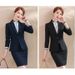Women's Professional Blazer Suit Set Slim Fit Office Wear with Blazer Shirt And Pants/ Skirt Black Blue S-5xl_ecoleips.com