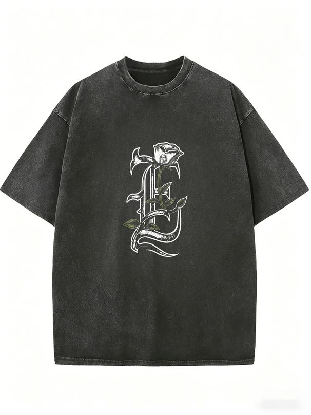 Casual Washed Crew Neck T-Shirt, Oversized Relaxed Fit Top For Daily Commute And Weekend Leisure_ecoleips.com