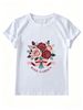 Women Crew Neck Short Sleeve T Shirt Rose Garden Bouquet Bow Floral Graphic Tee Vintage Botanical Cottagecore Loose Casual Summer Streetwear Tops_ecoleips.com