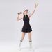 Small Stand-up Collar Zipper Sleeveless Tennis Dress Set Anti-light Elastic Quick-drying Sports Skirt With Chest Pad Tennis Skirt_ecoleips.com