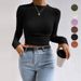 Cross-border Foreign Trade Slim-fit Popular On . In Europe And America, Solid Color Knit Sweater, Round-neck_ecoleips.com