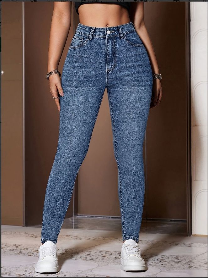 2025 New Cross-Border European And American Vintage Washed Solid Color Slim Fit Elastic Versatile Casual Fashion_ecoleips.com