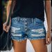 Women's Clothing Ripped Tassel Denim Shorts Pants_ecoleips.com