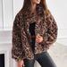 K Fashionable Personality New Furry Leopard Pattern Collarless Short Coat_ecoleips.com