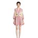 French Retro V Neck Sleeve Lantern Printed Dress Waist Medium Length Petite New Style For Spring And Summer Women's Clothing_ecoleips.com