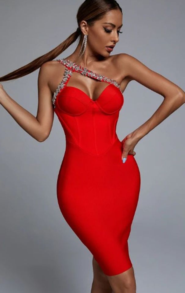 Aria Basics Aria Basics Cross-border Foreign Trade Women's Clothing: European And American Style, Diamond-embellished, Sexy Off-shoulder Evening_ecoleips.com