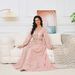 Voya Middle Eastern Abaya With Gold Embossing, Fashionable High-end Women's Clothing, Elegant And Slim-fitting Long_ecoleips.com