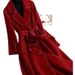 Women's Clothing Woolen Coat Mid Length Elegant Wool Blend Coat - Double-Faced Fleece, Warm & Stylish Mid-Length Outerwear For Autumn & Winter_ecoleips.com