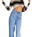 2023 Women's Fashion New European And American Cross-Border Long High-Waisted Wide-Leg Pants Street Style Washed_ecoleips.com
