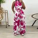 Women's Clothing Fashion Women's Sleeveless Pocket Printed Pants Suit_ecoleips.com