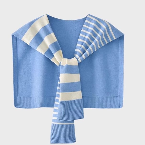 Women’s Clothing Niche Design And High End Black And White Asymmetrical Striped Knitted Shawl To Wear As An Outerwear In Summer Air Conditioned Rooms_ecoleips.com