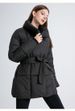 Women's Clothing Warm Stand Collar Belt Cotton Jacket Winter Padded Jacket With Detachable Hood, Warm Quilted Coat For Streetwear & Casual Outfits_ecoleips.com